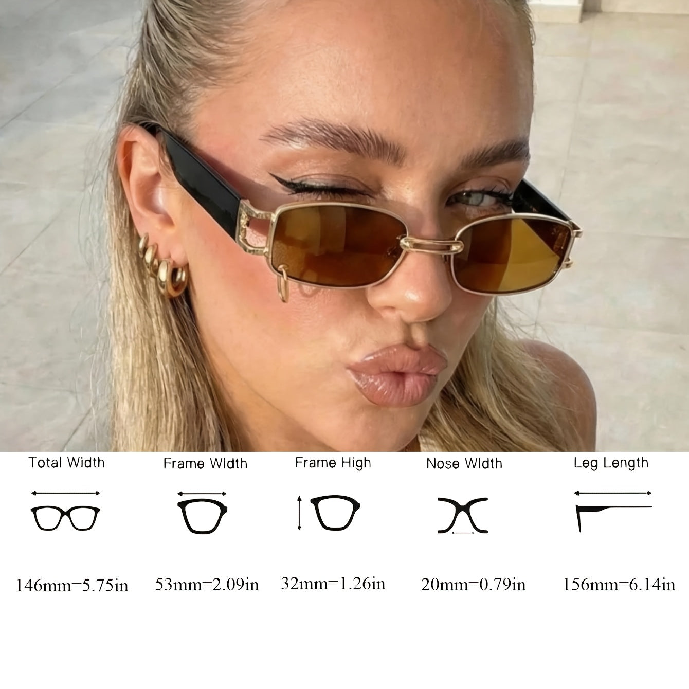 Classic Rectangular Small Frame Fashion Glasses for Men & Women