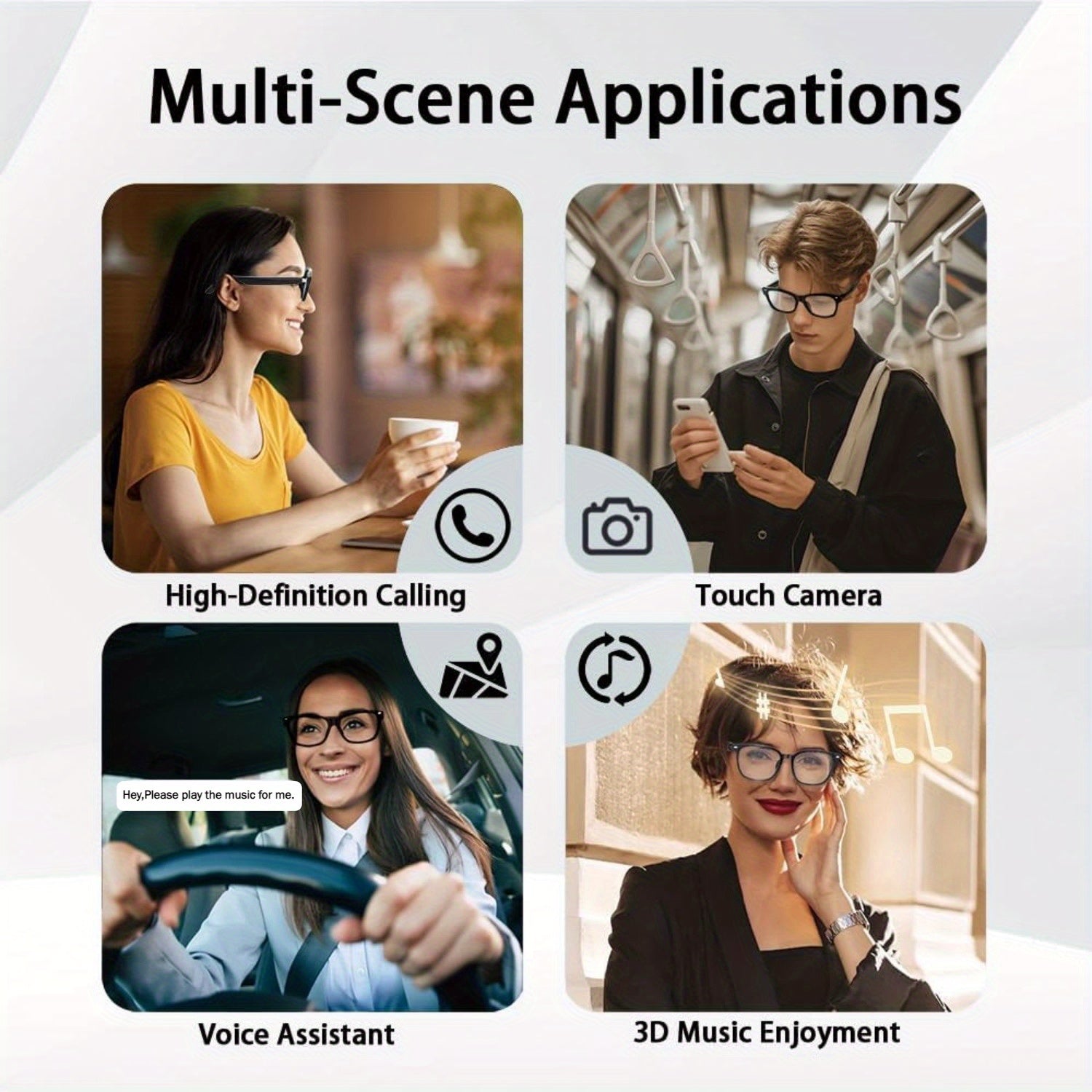 Multifunctional device with applications for high-definition calling, touch camera, voice assistant, and 3D music enjoyment.