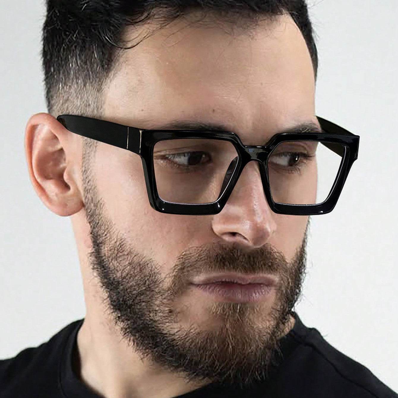Men's Stylish Black Square Frame Anti-Blue Light Glasses - Sunglass Lover