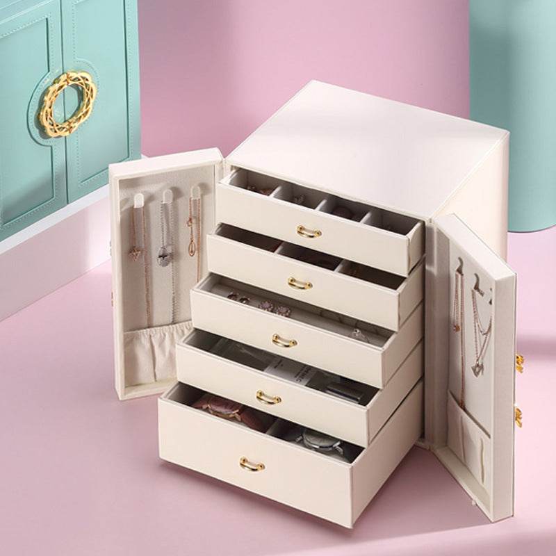 Convenient LuxuryJewellery Box with 5 Levels Large Jewellery Case with Drawer and Watch - Sunglass Lover