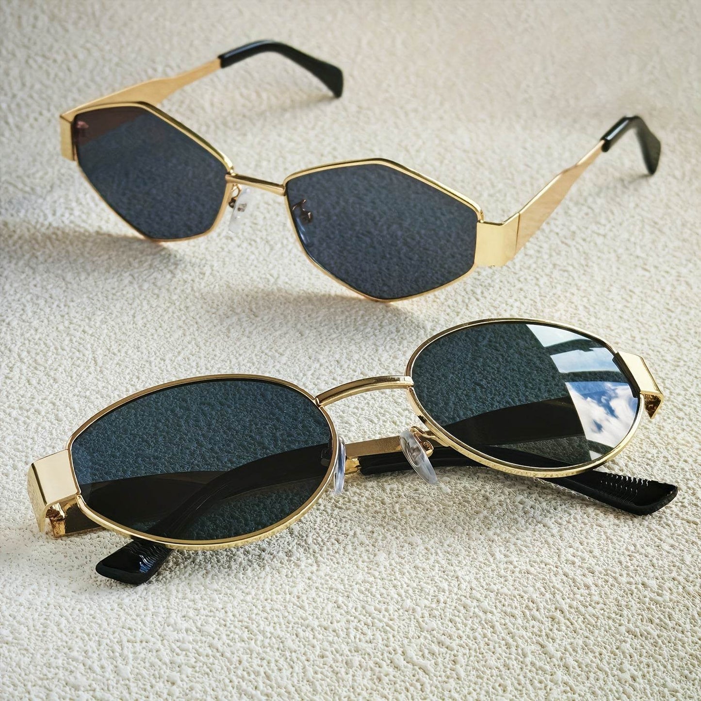 2 Pairs – Fashionable Polygonal Glasses for Men & Women - Sunglass Lover