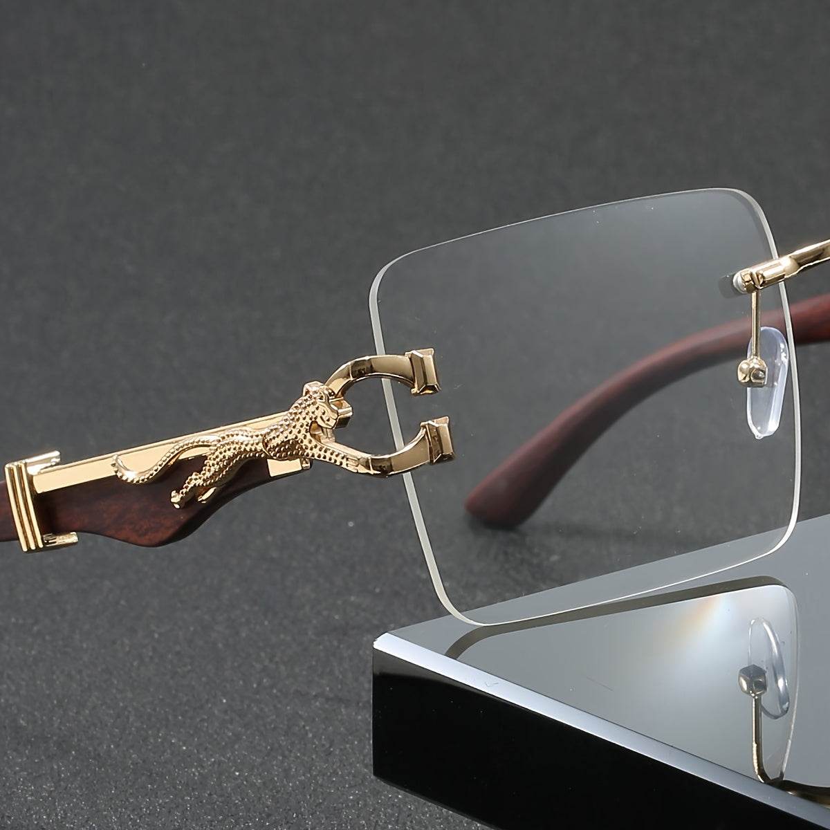 Men’s Retro Square Rimless Blue Light Blocking Glasses - Sunglass Lover