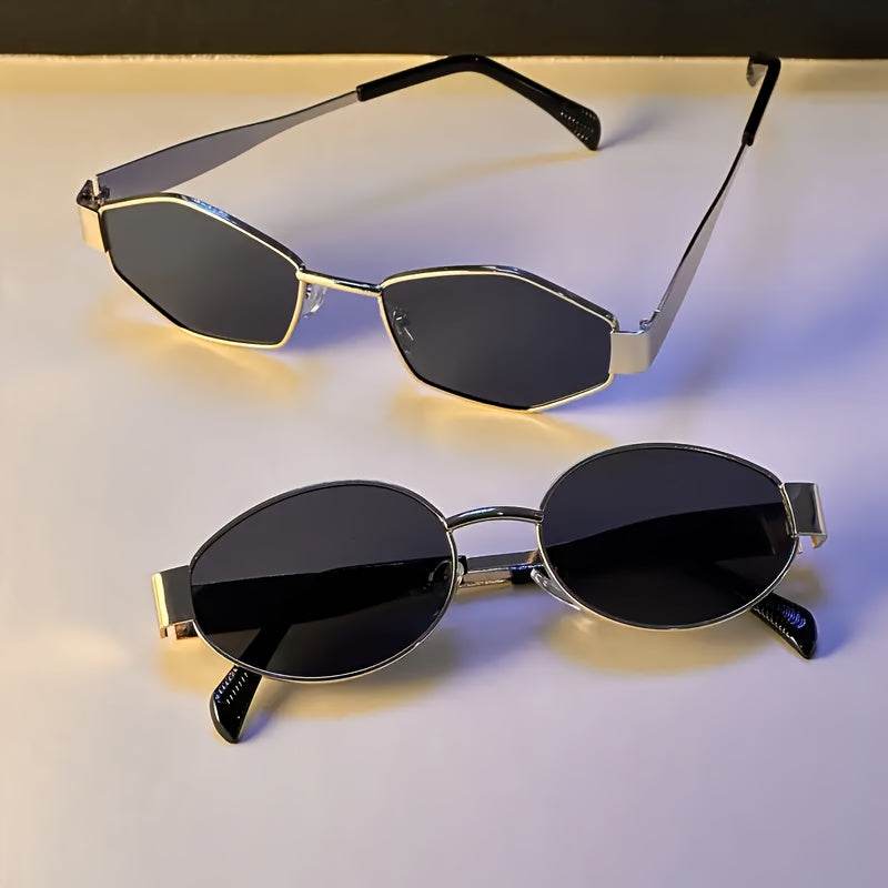 2 Pairs – Fashionable Polygonal Glasses for Men & Women - Sunglass Lover