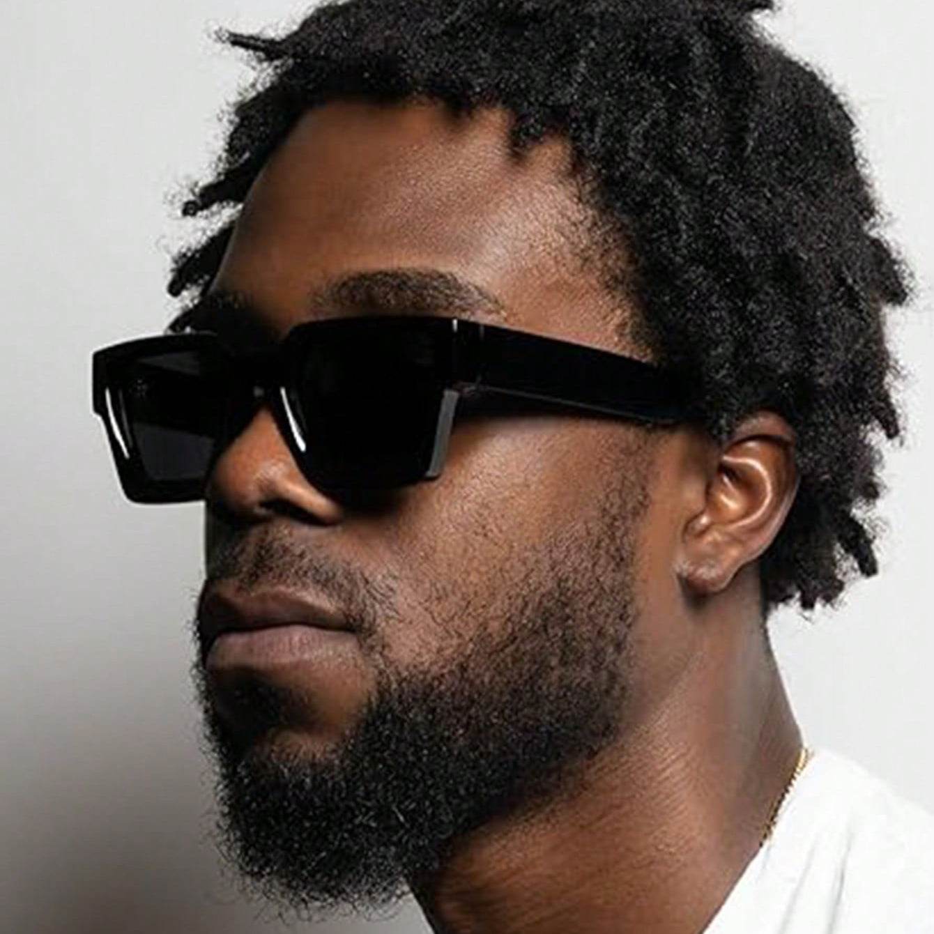 Men's Retro Black Square Fashion Glasses - Sunglass Lover