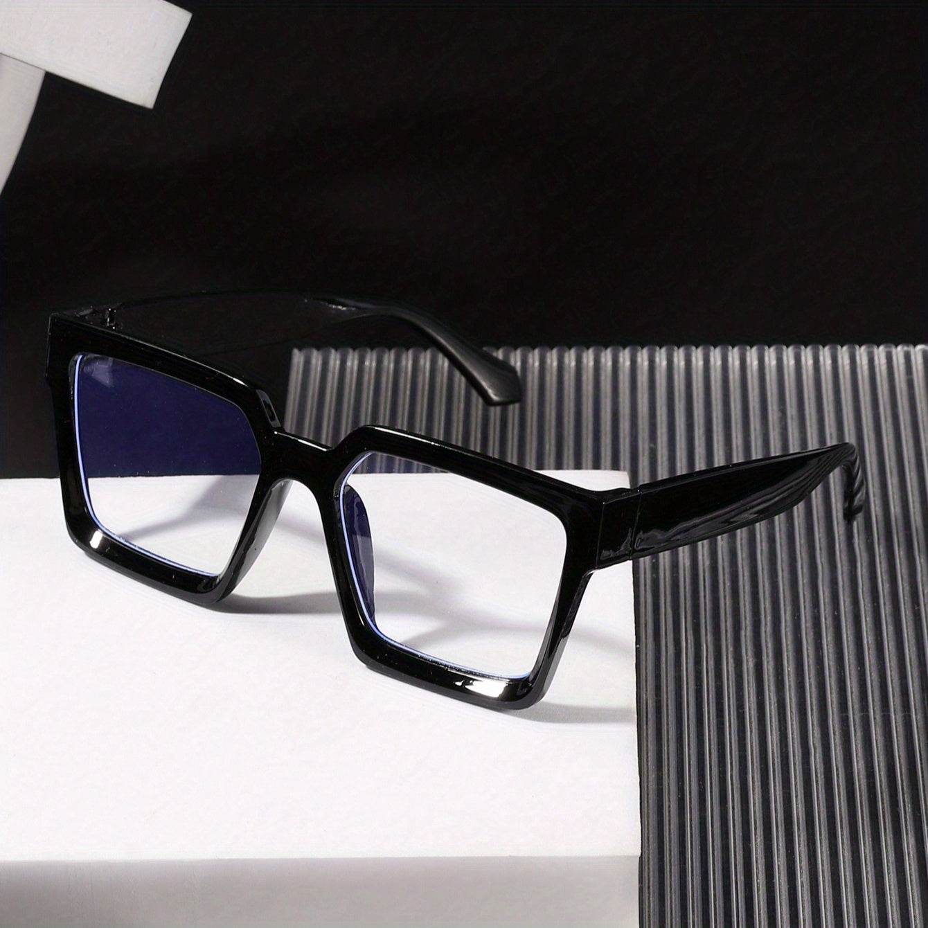Men's Stylish Black Square Frame Anti-Blue Light Glasses - Sunglass Lover