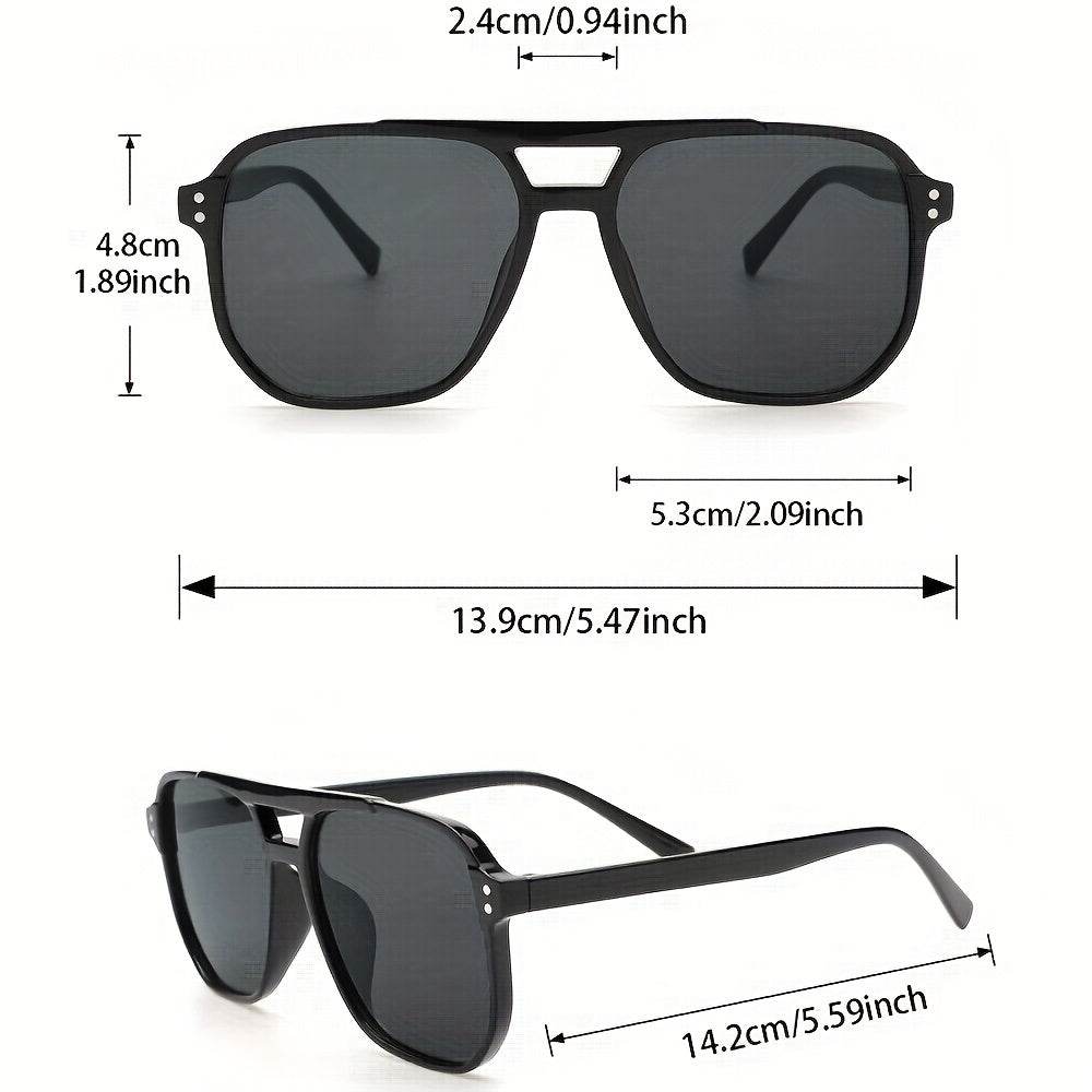 Black Classic Double-Rim Rectangular Fashion Glasses - Sunglass Lover