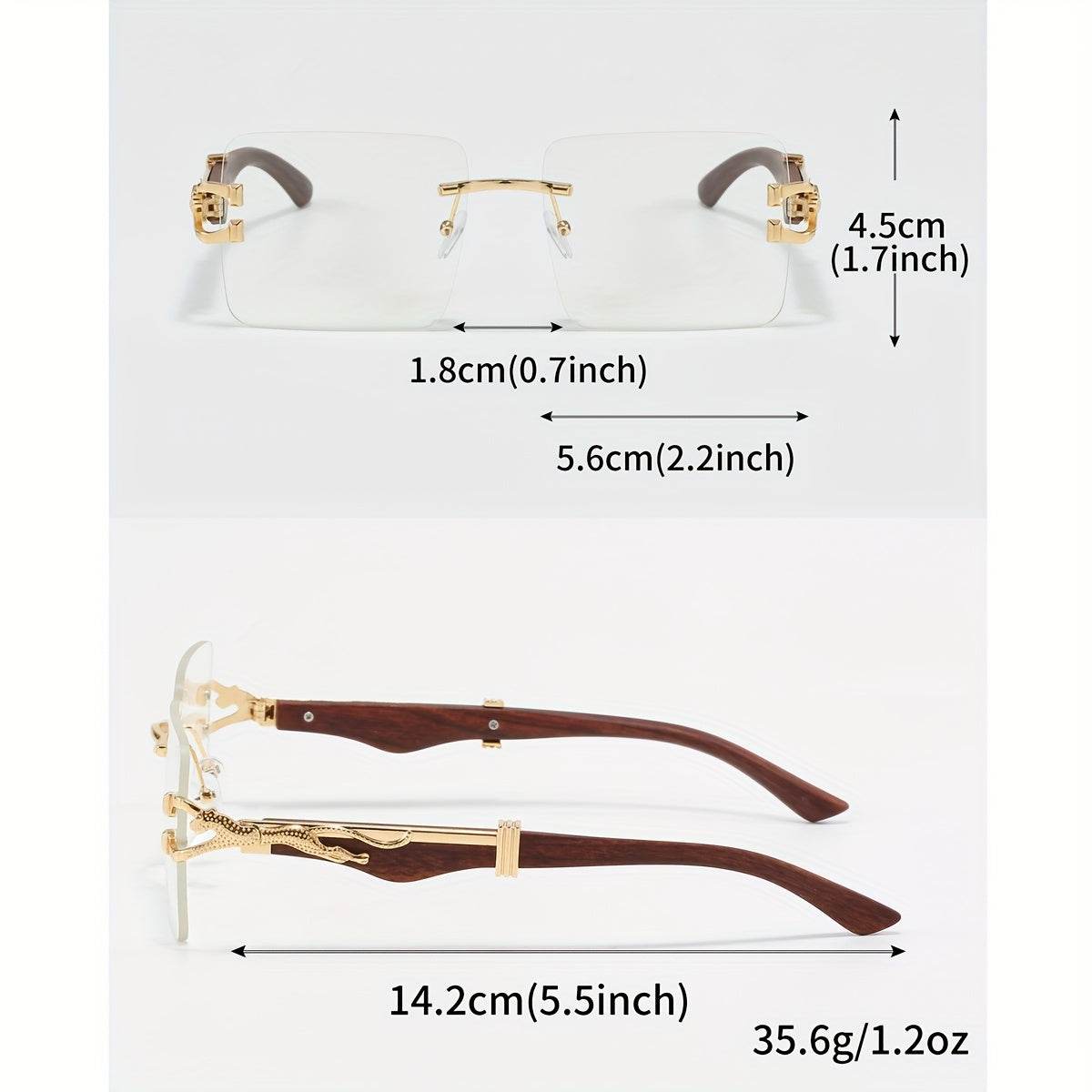 Men’s Retro Square Rimless Blue Light Blocking Glasses - Sunglass Lover