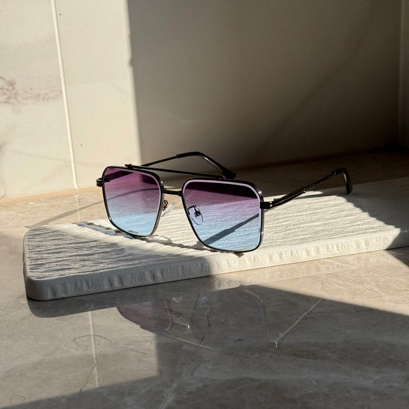 Retro Style Fashion Blue Gradient Glasses - Sunglass Lover