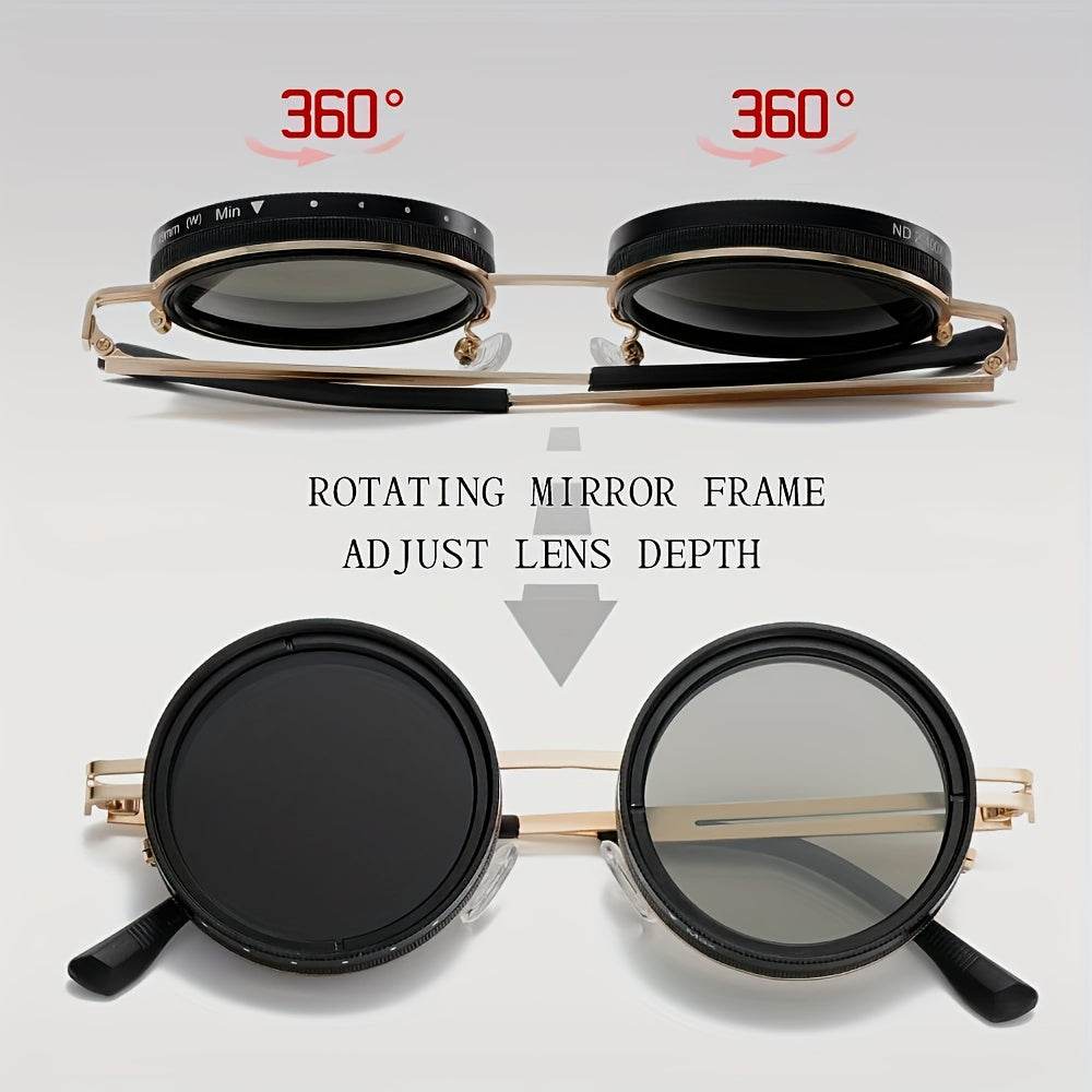 Steampunk Style Rotatable Lens Glasses - Sunglass Lover