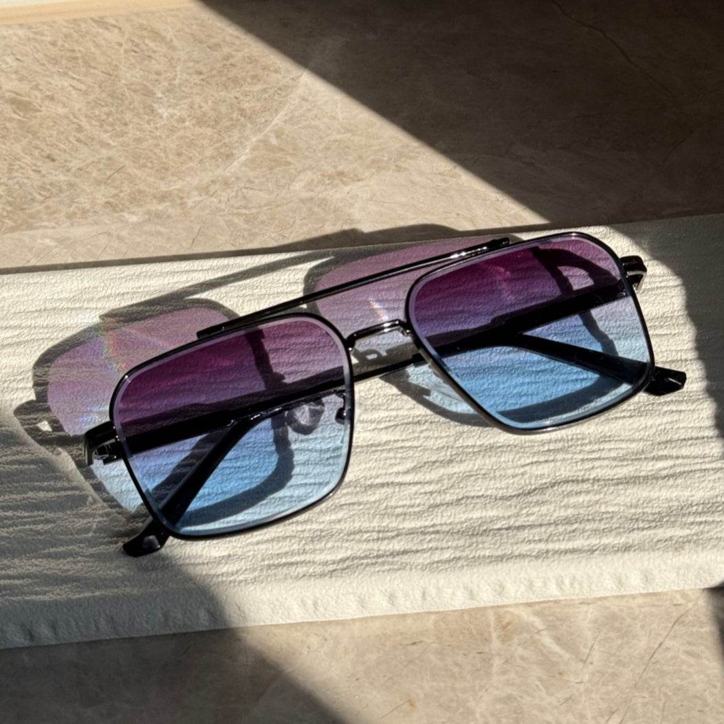 Retro Style Fashion Blue Gradient Glasses - Sunglass Lover