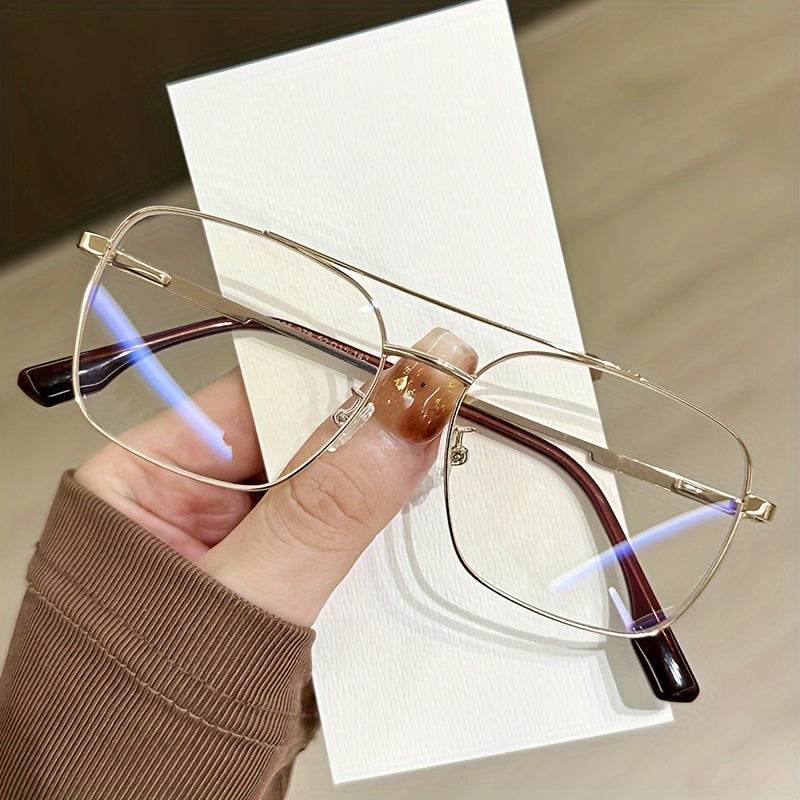 Stylish Square Golden Frame Glasses – Unisex & Trendy - Sunglass Lover