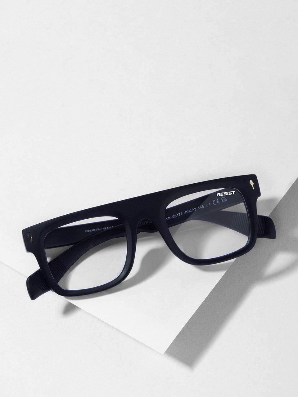 Ambrose Black Clear Retro Square Eyeglasses – UV Protection - Sunglass Lover