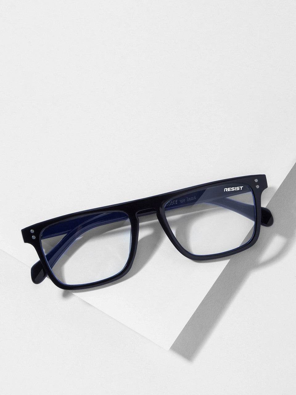 Caleb Black Clear Retro Square Eyeglasses - Sunglass Lover