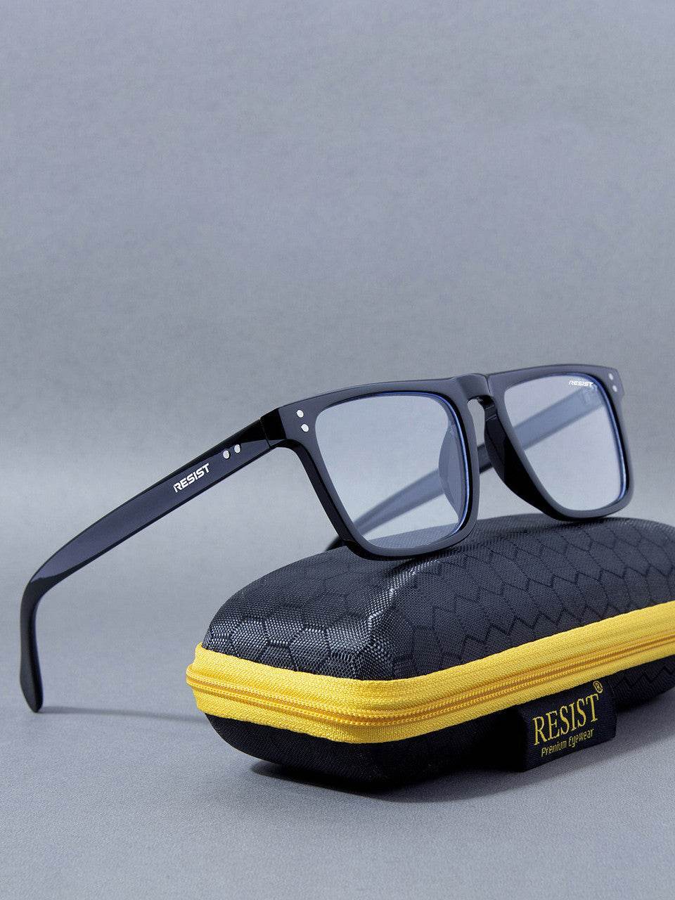 Caleb Black Clear Retro Square Eyeglasses - Sunglass Lover