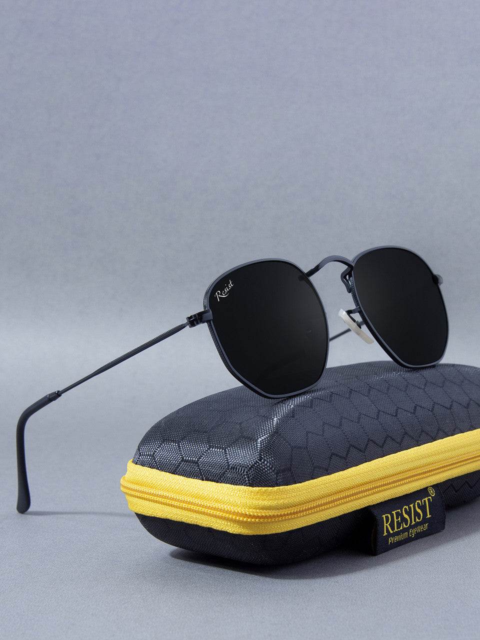 Francis Black Hexagonal Sunglasses - Sunglass Lover