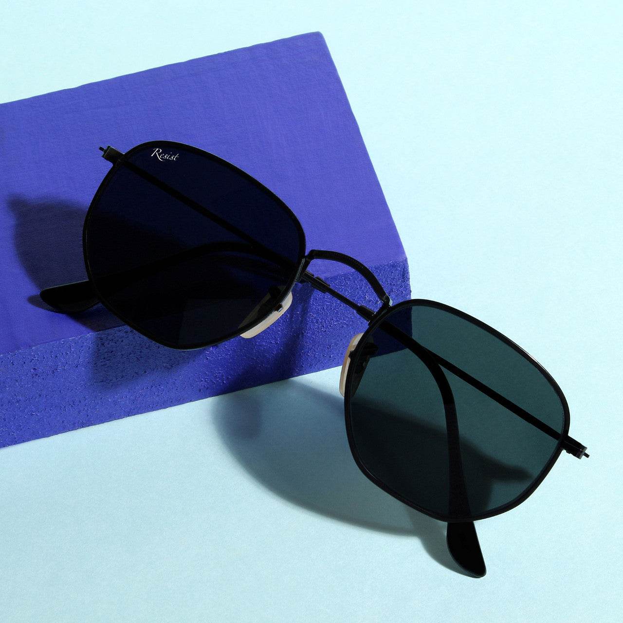 Francis Black Hexagonal Sunglasses - Sunglass Lover