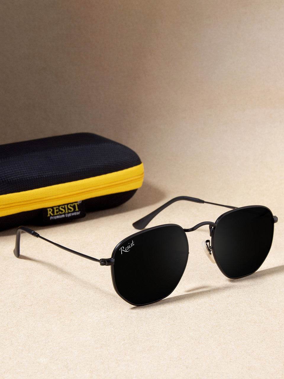 Francis Black Hexagonal Sunglasses - Sunglass Lover