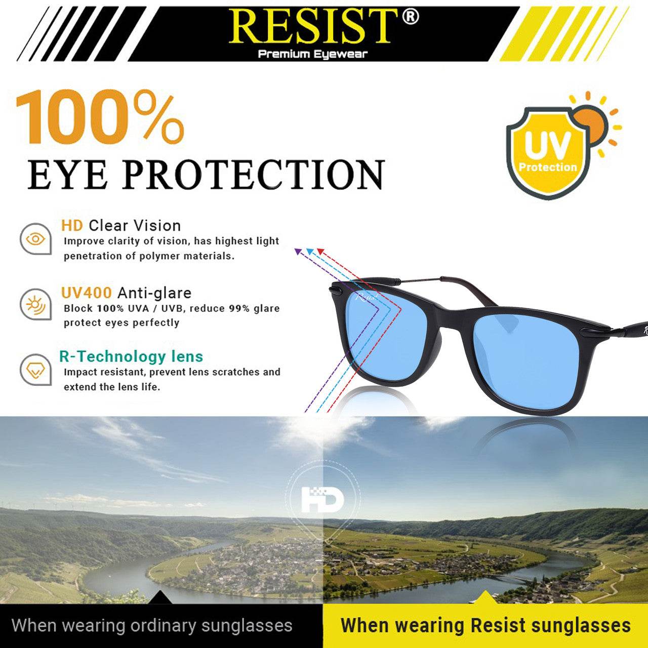 Classic Red and Blue Wayfarer Sunglasses - Sunglass Lover