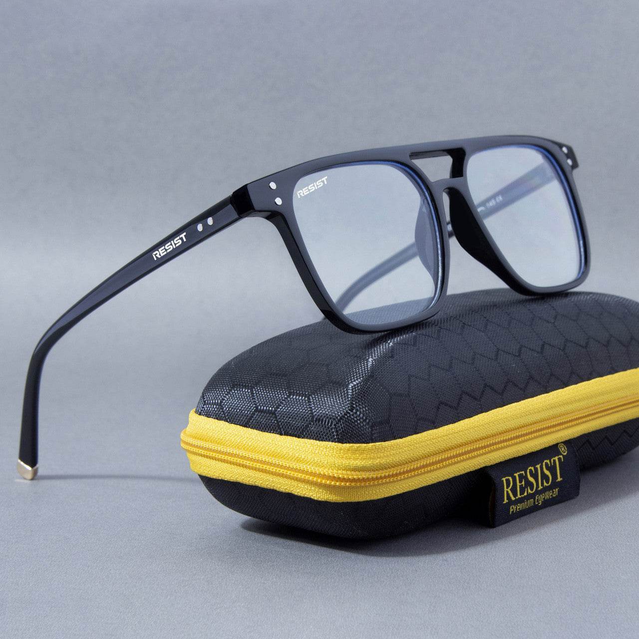 Jasper Retro Black Clear Square Eyeglasses - Sunglass Lover