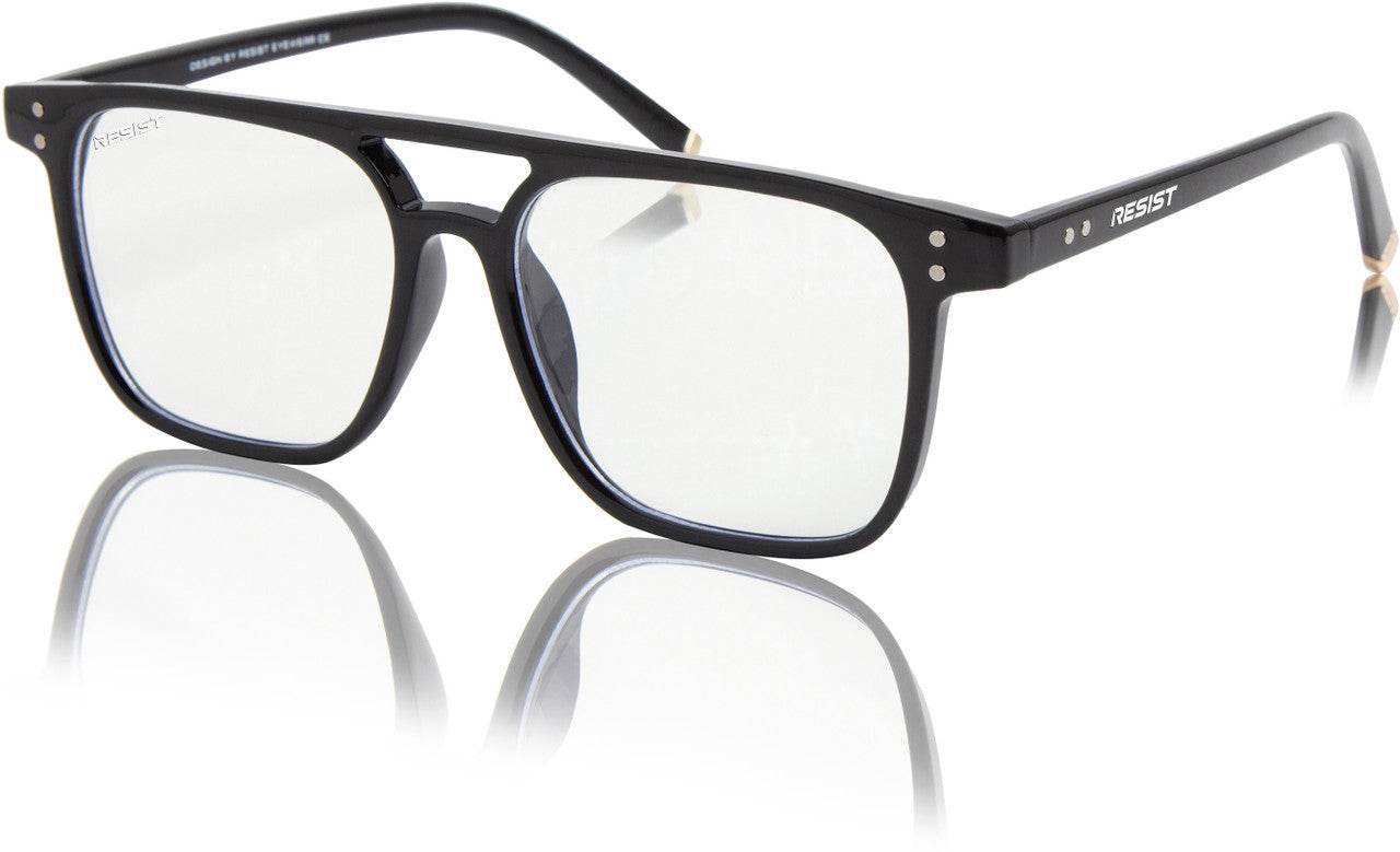 Jasper Retro Black Clear Square Eyeglasses - Sunglass Lover