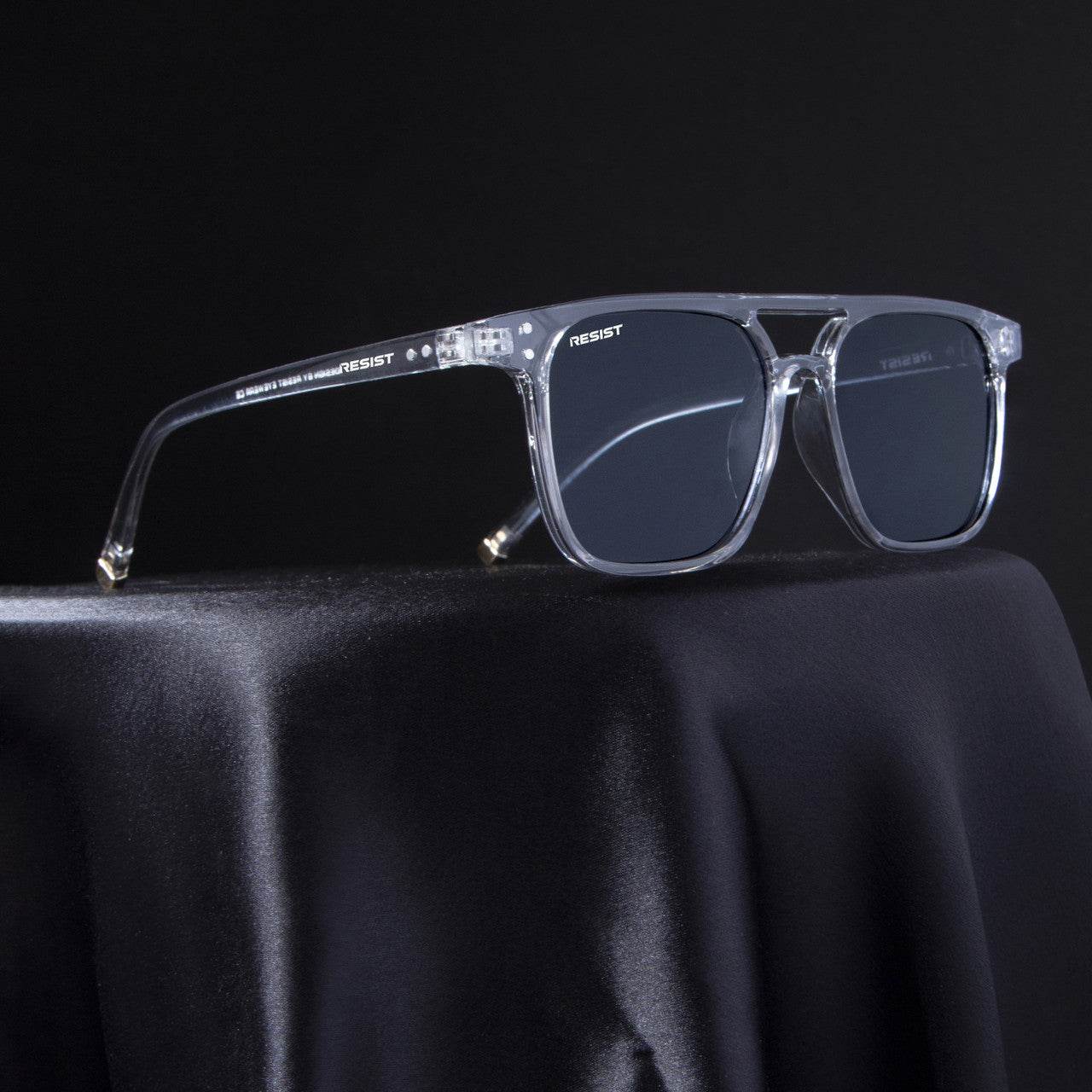 Classic Retro Jasper Grey Square Sunglasses (55 mm) - Sunglass Lover