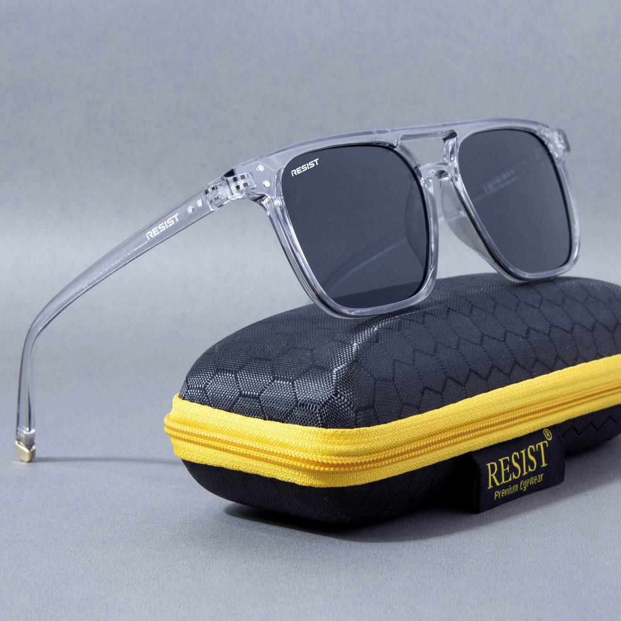 Classic Retro Jasper Grey Square Sunglasses (55 mm) - Sunglass Lover