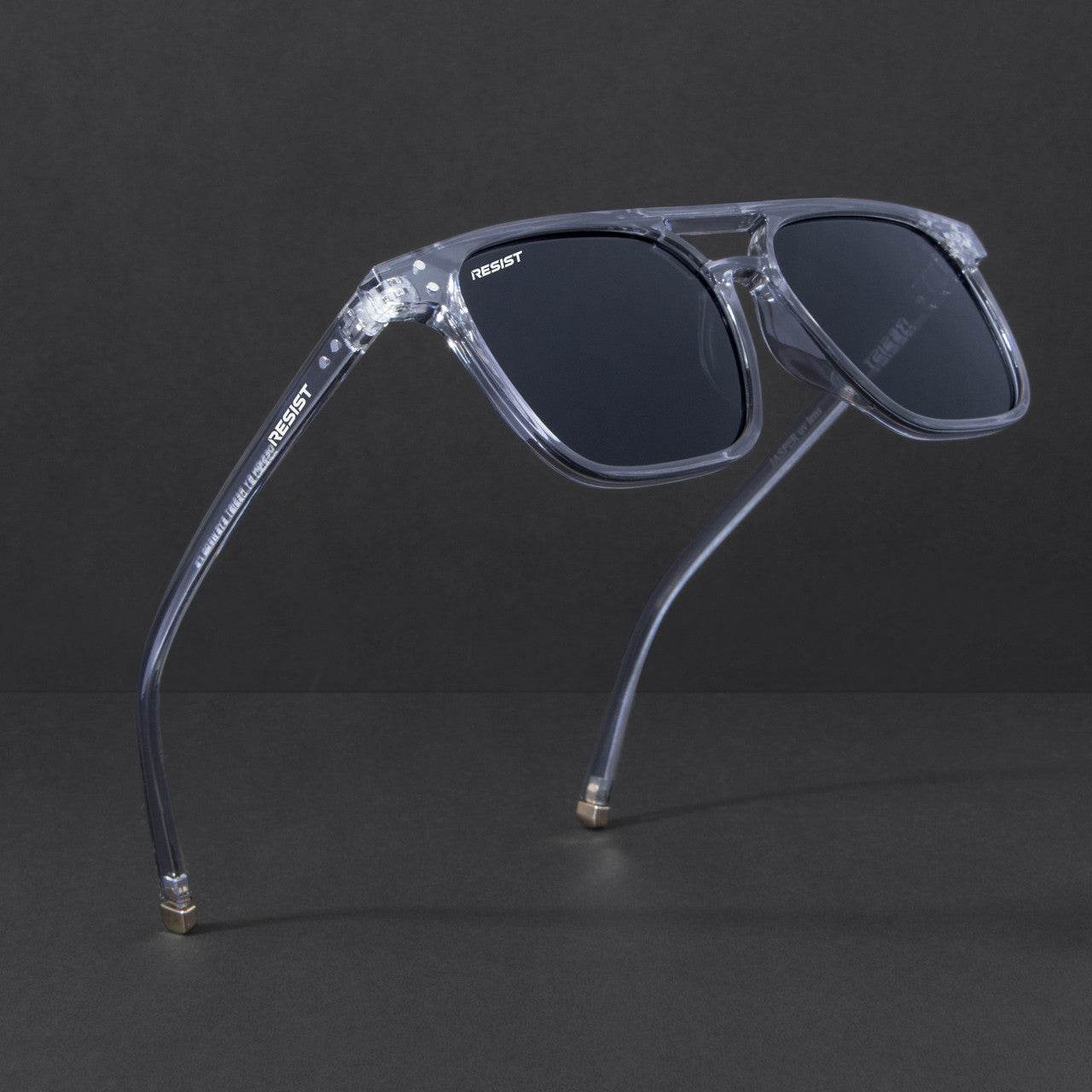 Classic Retro Jasper Grey Square Sunglasses (55 mm) - Sunglass Lover