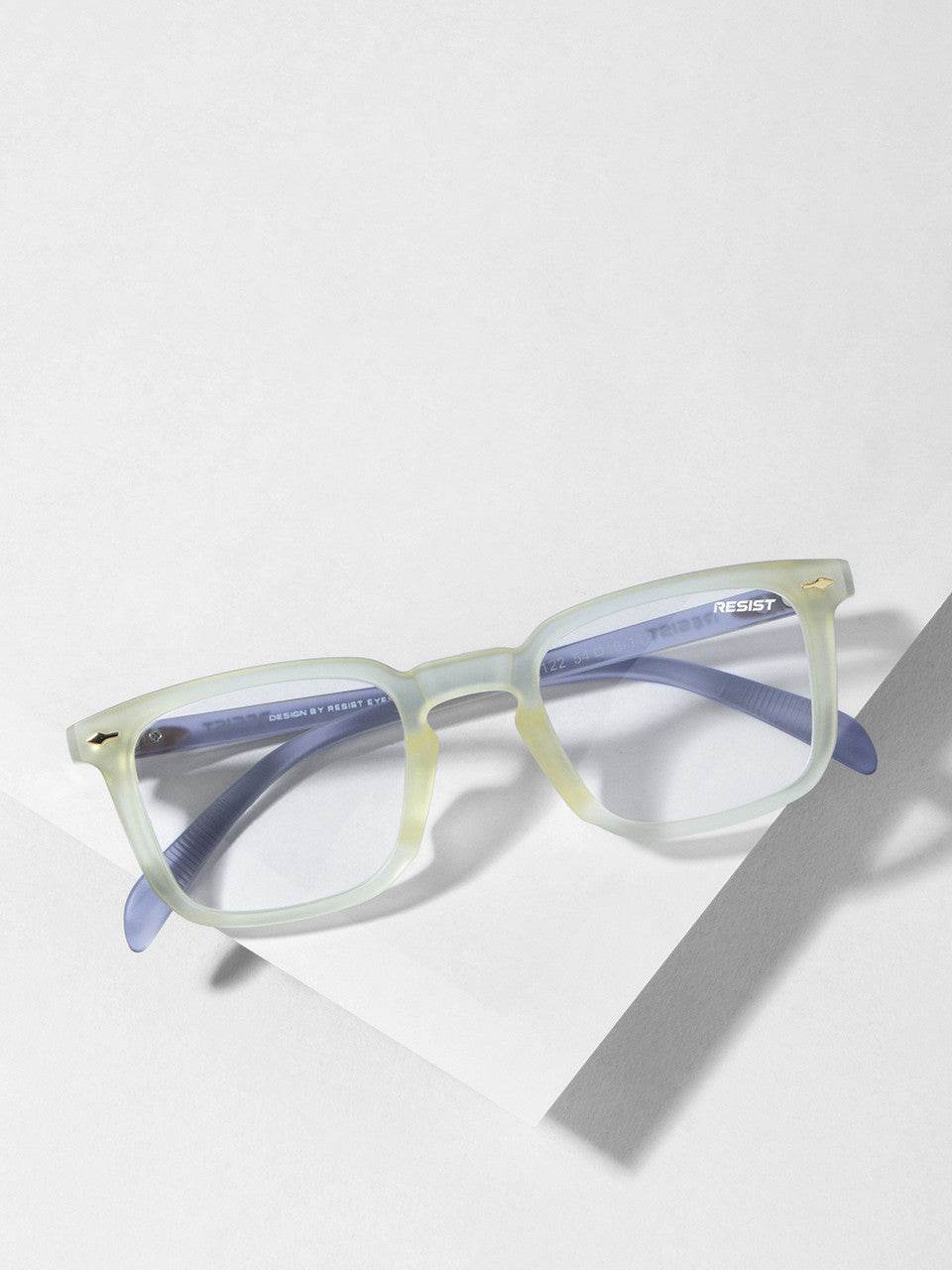 Leo Yellow Grey Clear Wayfarer Eyeglasses - Sunglass Lover