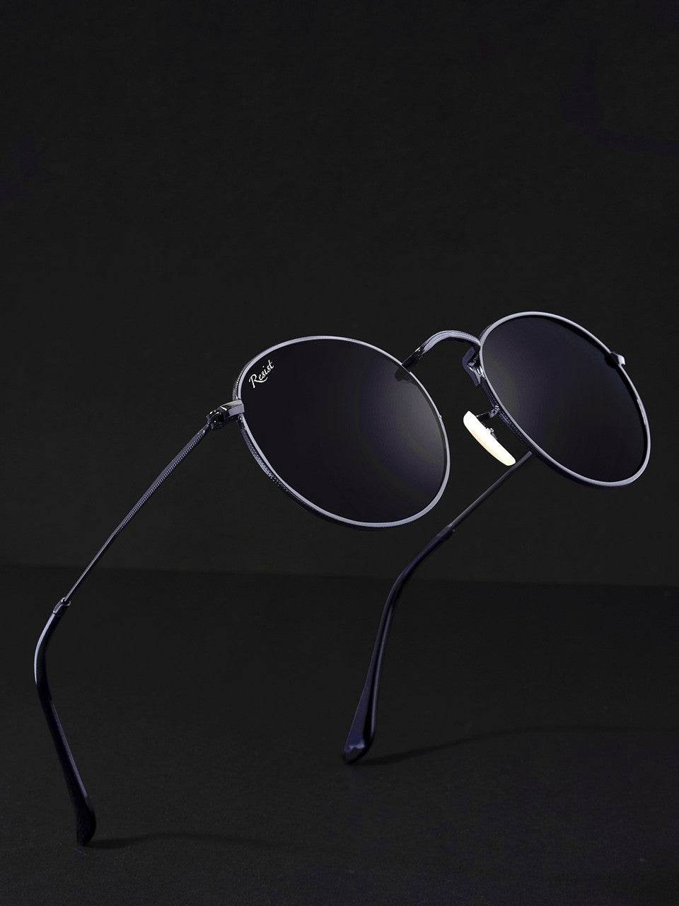 Thomas Round Sunglasses – Black Frame - Sunglass Lover
