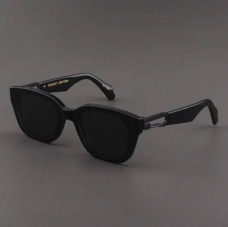 Sunglass Lover black sunglasses for men with thick acetate frame dark lenses and modern hinge detail