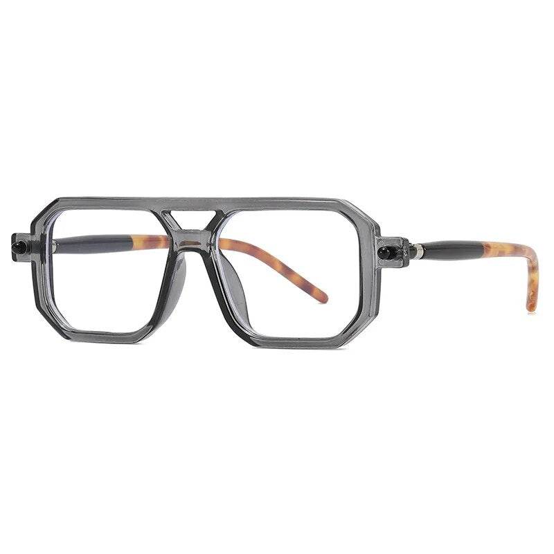 Sunglass Lover unisex square gradient sunglasses translucent gray oversized square frame with tortoiseshell temples