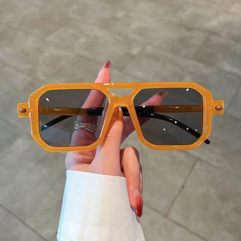 Unisex Fashion Square Gradient Sun Glasses - Sunglass Lover