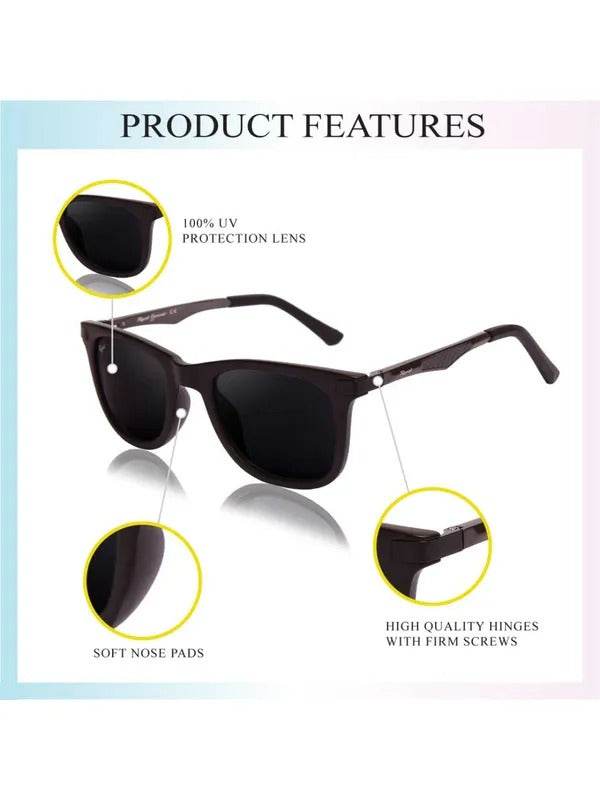Classic Black Wayfarer Sunglasses – Toughened Glass Lens | UV Protection | Unisex - Sunglass Lover