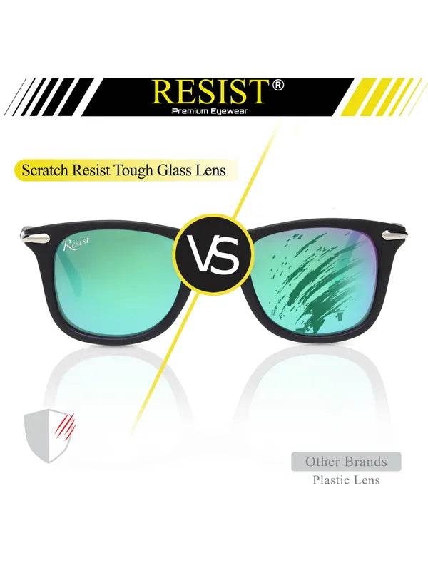 Sunglass Lover aqua green wayfarer sunglasses with scratch resistant tough glass lenses and black frame