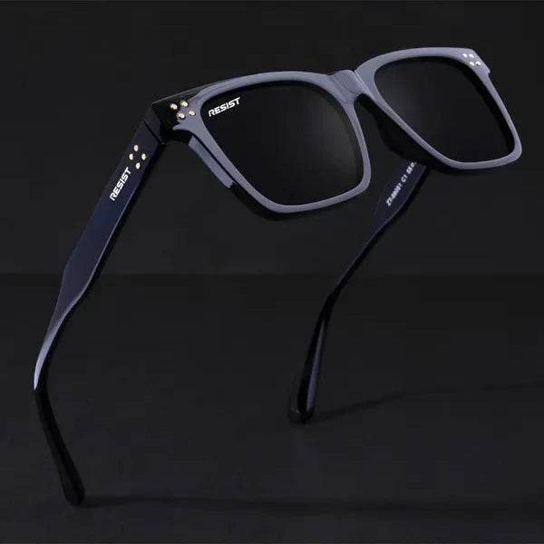 Sunglass Lover black square sunglasses for men matte black frame with dark lenses and metal stud accents