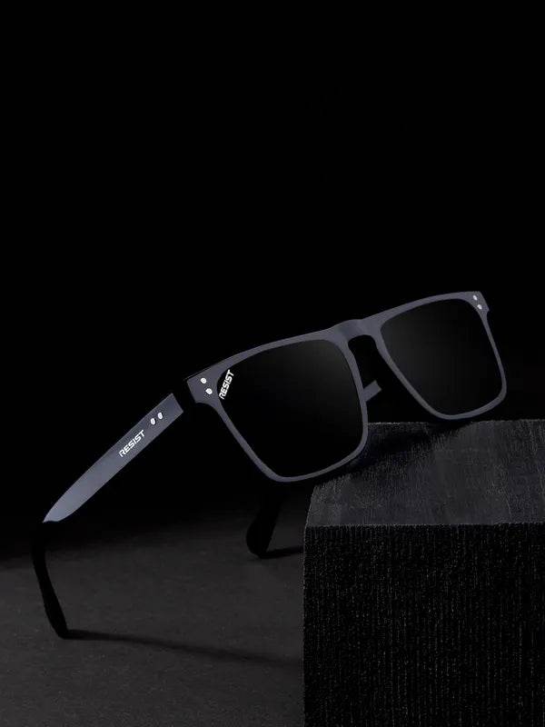 Sunglass Lover black square sunglasses for men with matte frame and dark UV protection lenses
