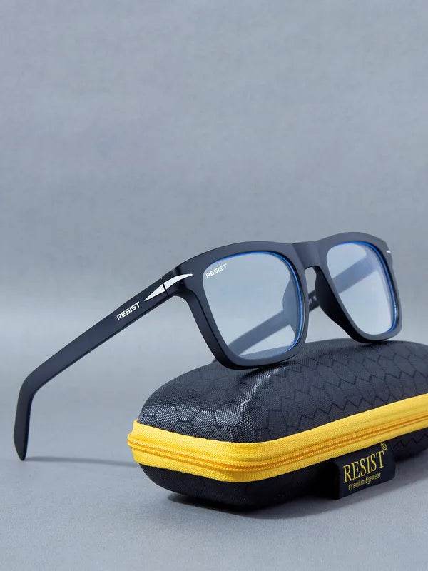 Sunglass Lover Antiblue eyeglasses black rectangular frame blue tinted lenses on case blue light blocking eyeglasses
