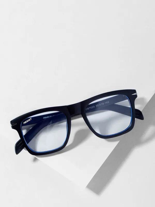Sunglass Lover Antiblue rectangular navy frames with subtle blue tint lenses blue light blocking eyeglasses for screen use
