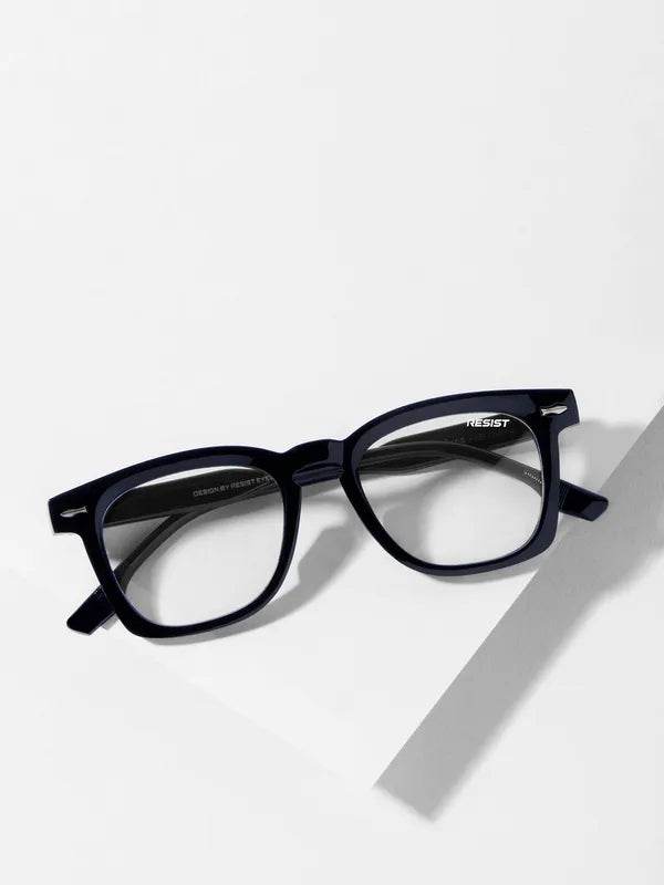 Sunglass Lover Antiblue eyeglasses blue light blocking glasses for eye strain classic dark blue square frame on white background