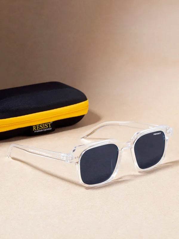 Sunglass Lover square clear frame sunglasses with dark lenses and case clear black glasses for men