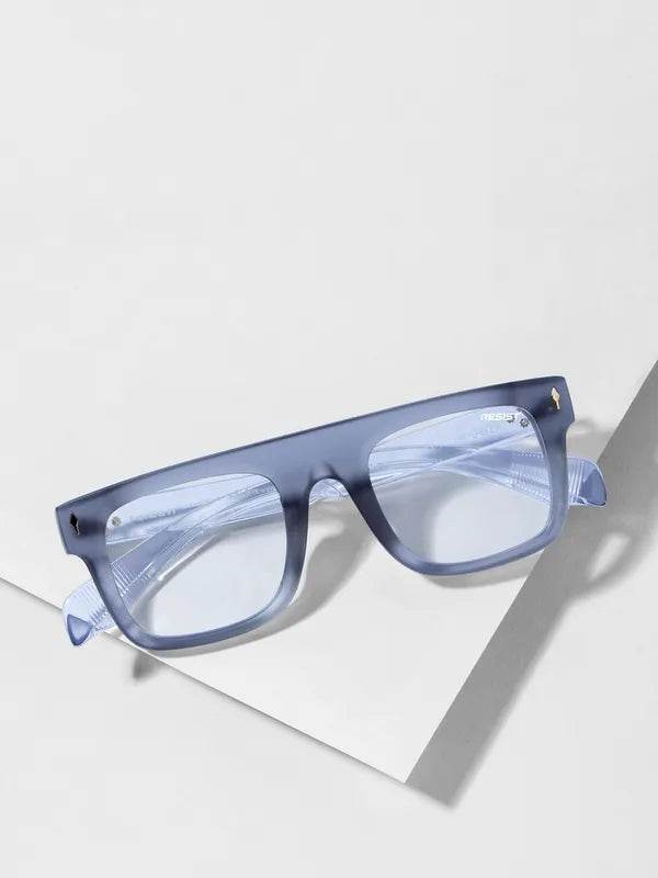 Sunglass Lover antiblue eyeglasses with clear square eyeglass frames in translucent blue for blue light protection