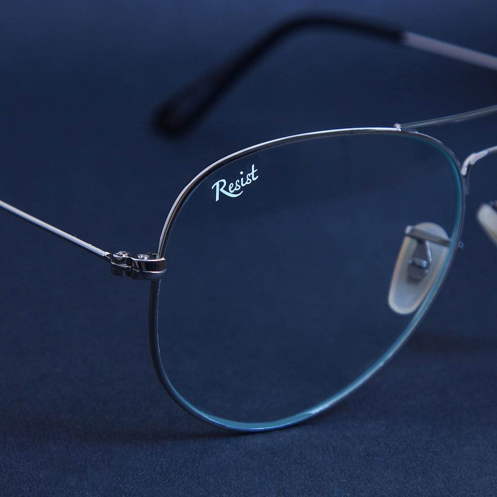 Sunglass Lover metal aviator frame with blue anti glare lenses and adjustable nose pads day night driving sunglasses