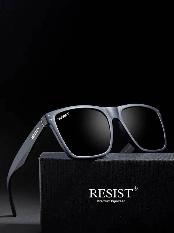 Jack Marc black wayfarer sunglasses square matte frame on RESIST case premium eyewear from Sunglass Lover