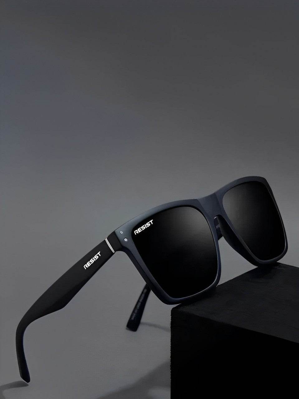 Sunglass Lover Jack Marc black wayfarer sunglasses square matte frame polarized dark lenses