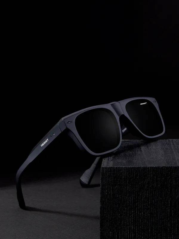 Sunglass Lover Pioneer Square sunglasses matte black square frame with dark polarized lenses for UV protection