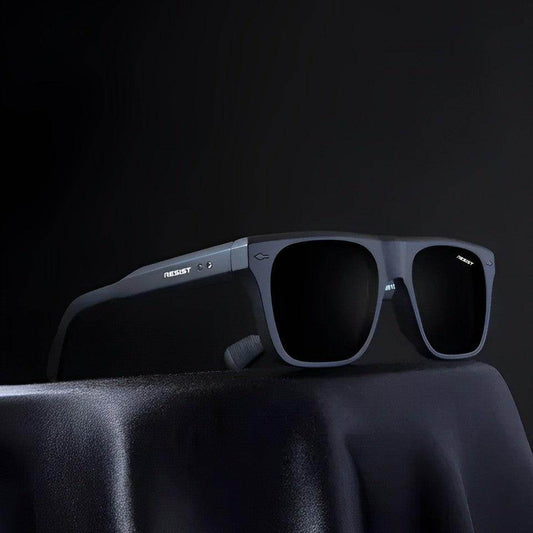 Pioneer Square sunglasses matte black square frame with polarized dark lenses by Sunglass Lover