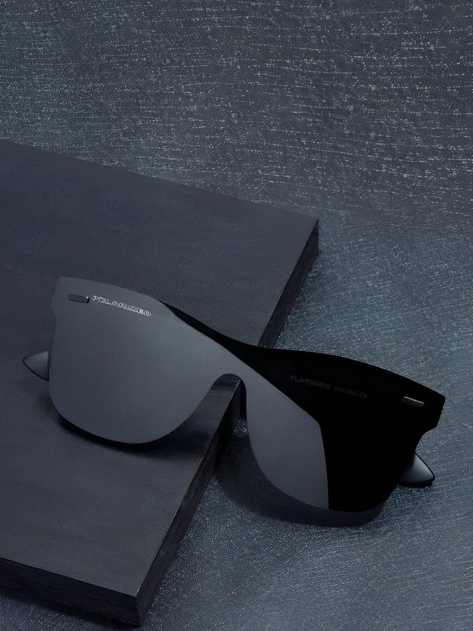 Sunglass Lover polarized wayfarer sunglasses in matte black with full coverage dark lenses for glare reduction