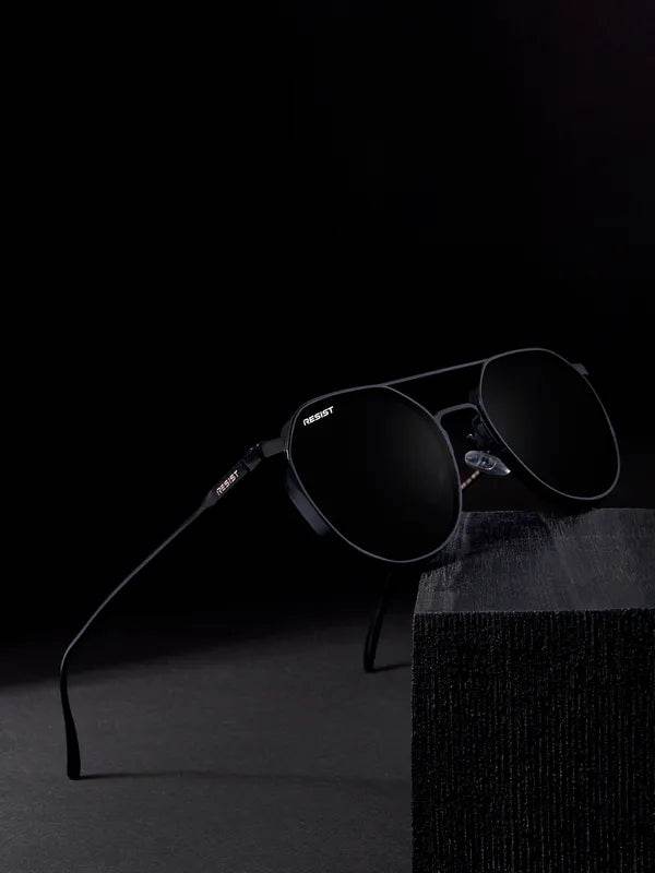 Sunglass Lover Stevan black oval glasses matte black frame polarized lenses lightweight comfortable fit