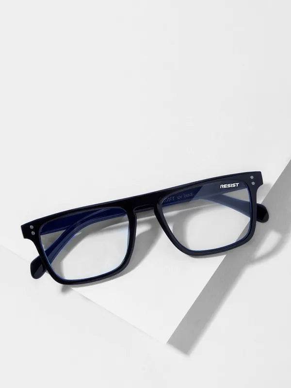 Sunglass Lover antiblue rectangular glasses in glossy black with blue light lenses Steven Black eyeglass frames