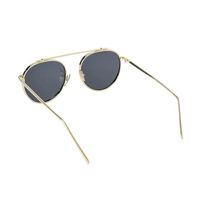 Sunglass Lover Jawan inspired sunglasses gold round metal frame with dark lenses unisex